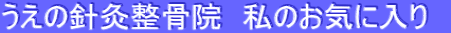 うえの針灸整骨院　私のお気に入り　